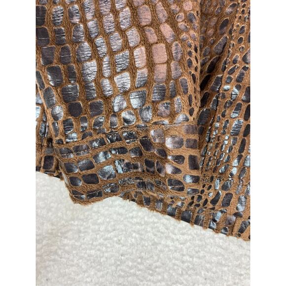 Ruby‎ Rd. Woman Black and Brown Zip Front Jacket Lightweight 3/4 Sleeves Size 14 - Picture 15 of 16